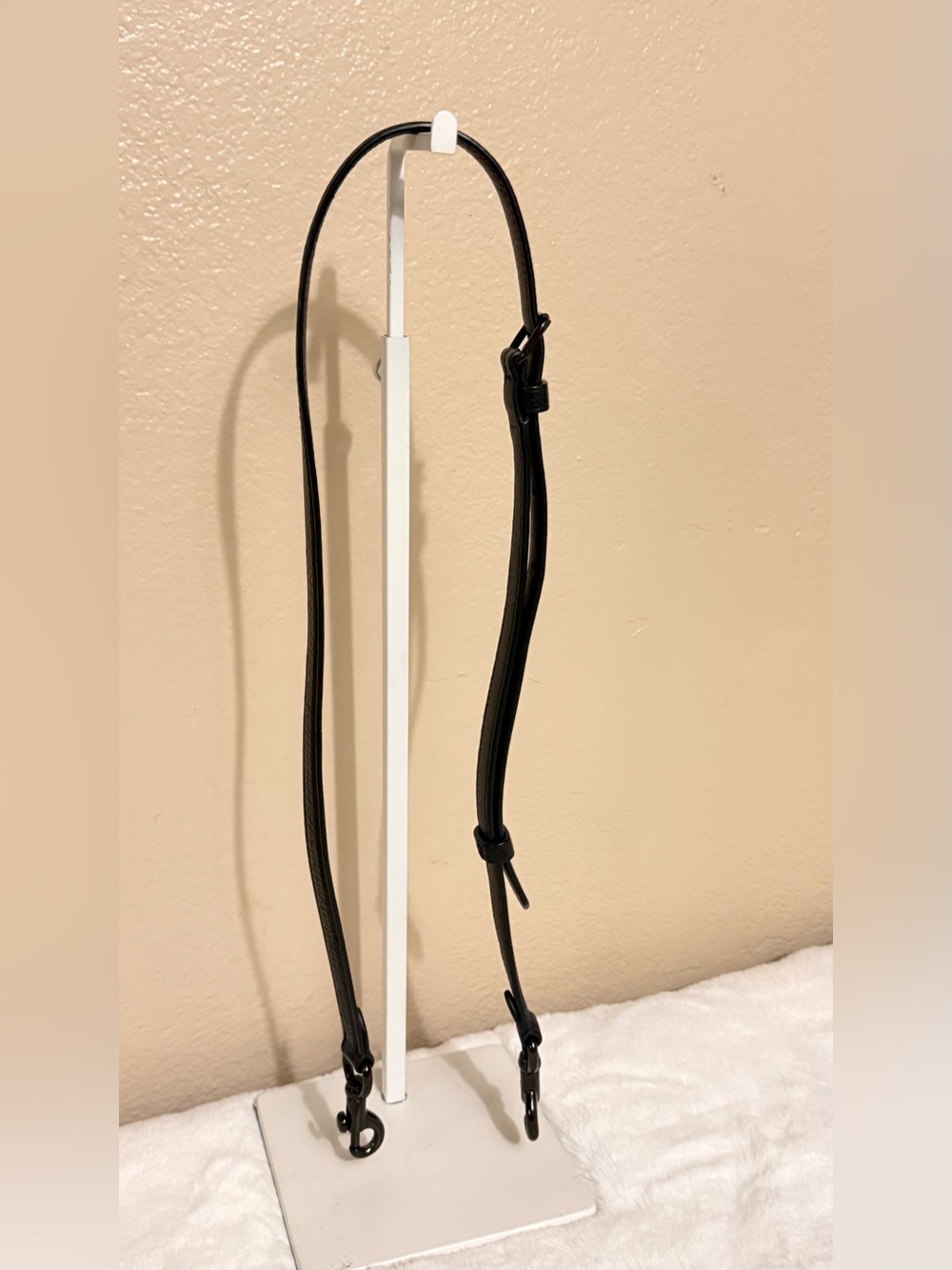 COACH Black Leather Adjustable Crossbody Strap